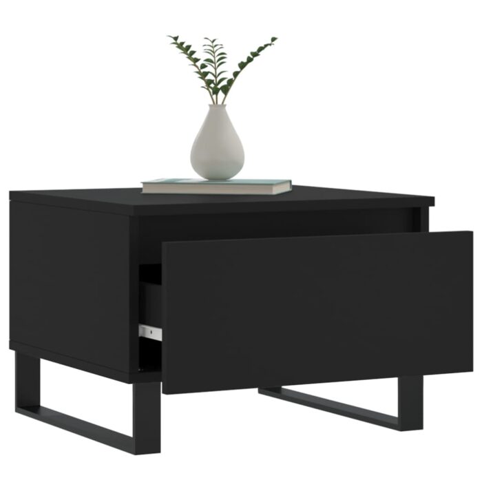 Tables basses 2 pcs noir 50x46x35 cm bois d'ingénierie – Image 2
