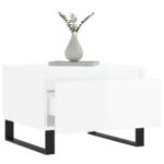 Tables basses 2 pcs blanc brillant 50x46x35cm bois d'ingénierie – Image 2