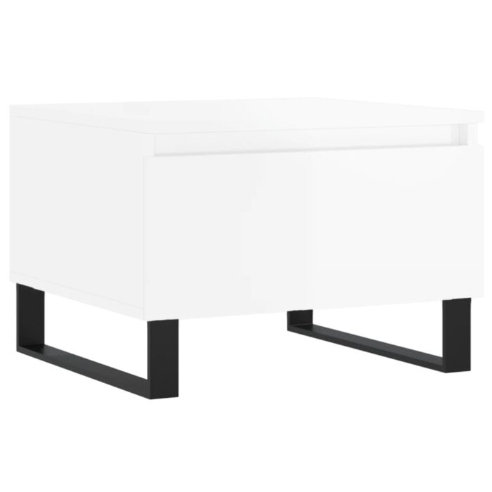 Tables basses 2 pcs blanc brillant 50x46x35cm bois d'ingénierie – Image 3