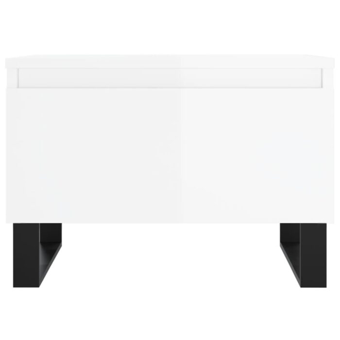 Tables basses 2 pcs blanc brillant 50x46x35cm bois d'ingénierie – Image 4