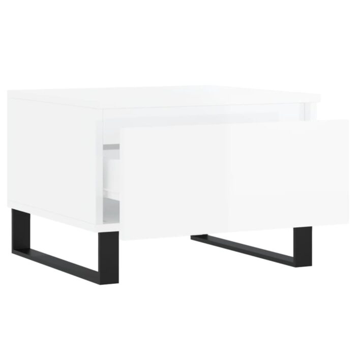 Tables basses 2 pcs blanc brillant 50x46x35cm bois d'ingénierie – Image 5