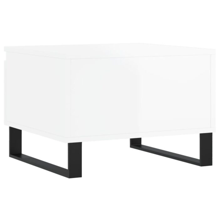 Tables basses 2 pcs blanc brillant 50x46x35cm bois d'ingénierie – Image 7