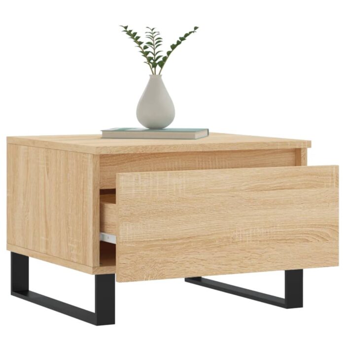Tables basses 2 pcs chêne sonoma 50x46x35 cm bois d'ingénierie – Image 2