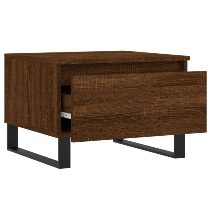 Table basse chêne marron 50x46x35 cm bois d'ingénierie – Image 4
