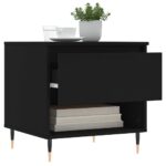 Table basse noir 50x46x50 cm bois d’ingénierie – Image 2