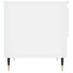 Table basse blanc brillant 50x46x50 cm bois d’ingénierie – Image 5