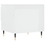 Table basse blanc brillant 50x46x50 cm bois d’ingénierie – Image 6