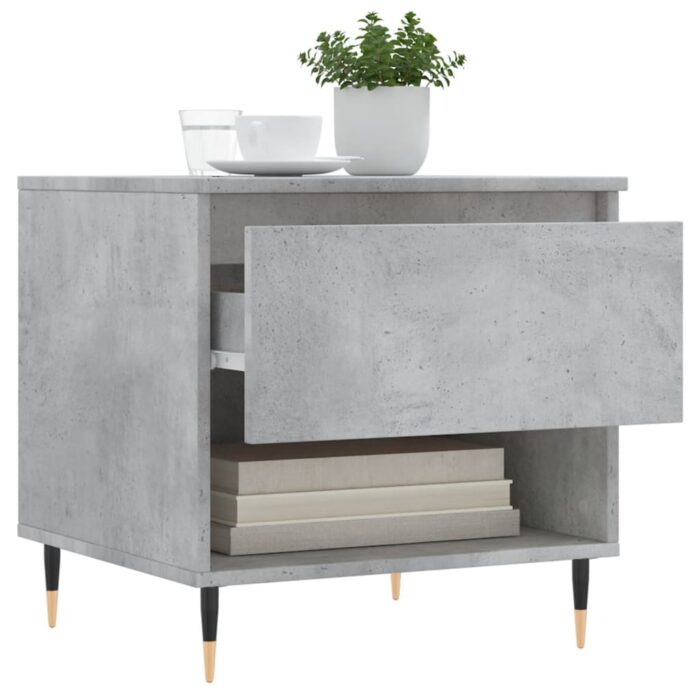 Tables basses 2 pcs gris béton 50x46x50 cm bois d'ingénierie – Image 2