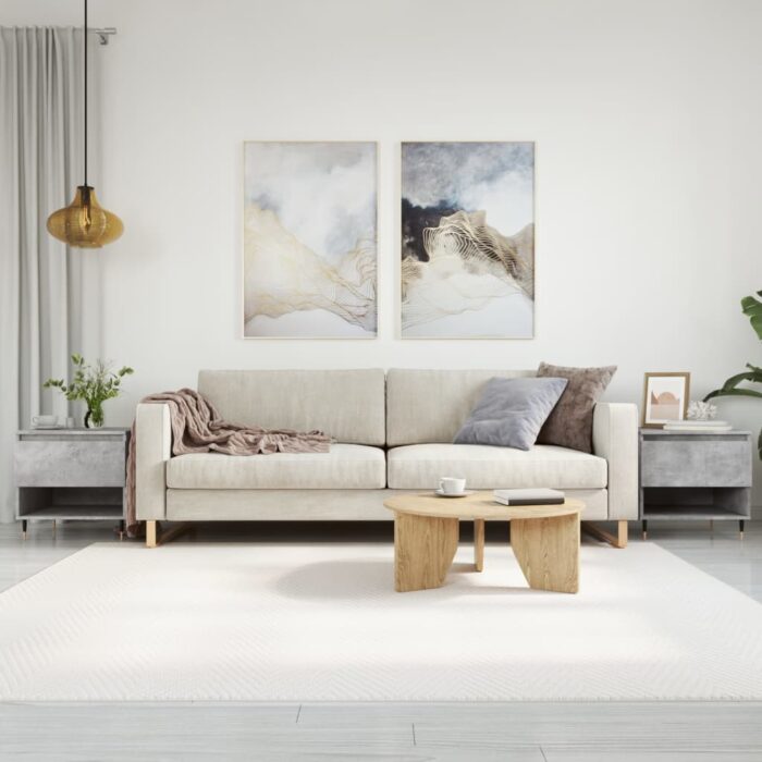 Tables basses 2 pcs gris béton 50x46x50 cm bois d'ingénierie – Image 1