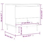 Table basse chêne fumé 50x46x50 cm bois d'ingénierie – Image 9