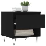 Table basse noir 50x46x50 cm bois d’ingénierie – Image 2