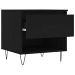 Table basse noir 50x46x50 cm bois d’ingénierie – Image 4