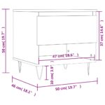 Table basse noir 50x46x50 cm bois d’ingénierie – Image 9