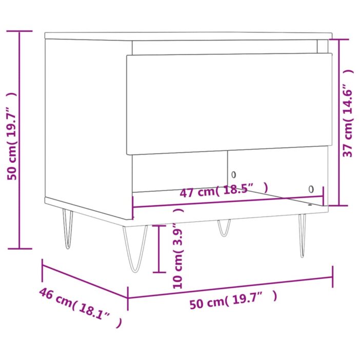 Tables basses 2 pcs noir 50x46x50 cm bois d'ingénierie – Image 10