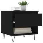 Tables basses 2 pcs noir 50x46x50 cm bois d'ingénierie – Image 2