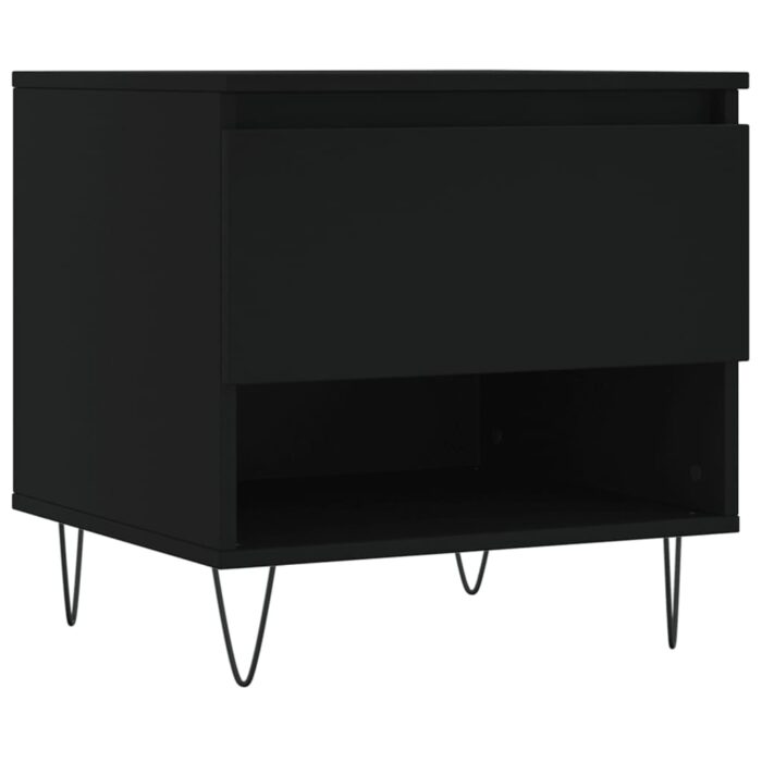 Tables basses 2 pcs noir 50x46x50 cm bois d'ingénierie – Image 3
