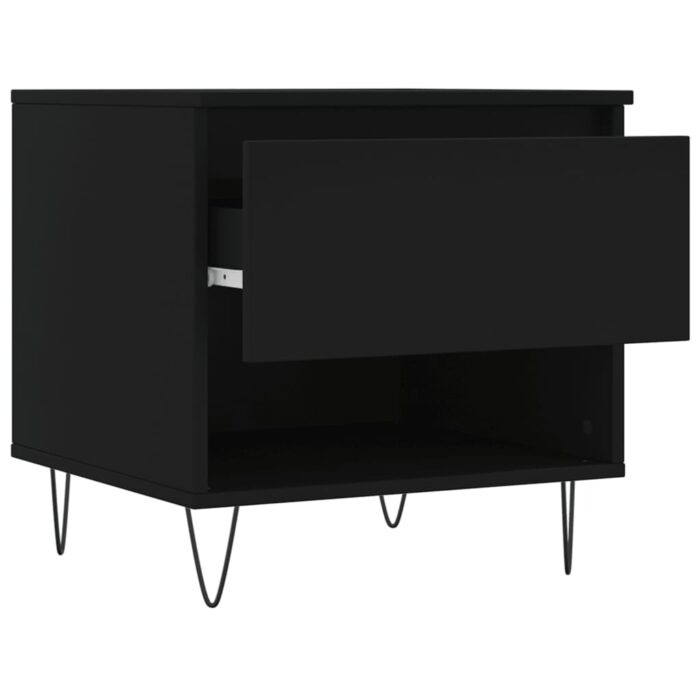 Tables basses 2 pcs noir 50x46x50 cm bois d'ingénierie – Image 5