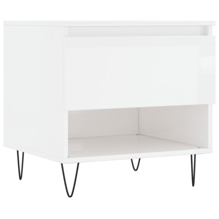 Tables basses 2 pcs blanc brillant 50x46x50cm bois d'ingénierie – Image 3