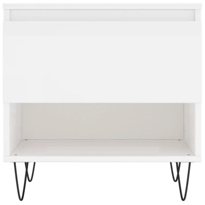 Tables basses 2 pcs blanc brillant 50x46x50cm bois d'ingénierie – Image 4