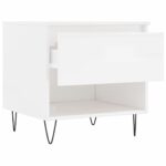 Tables basses 2 pcs blanc brillant 50x46x50cm bois d'ingénierie – Image 5