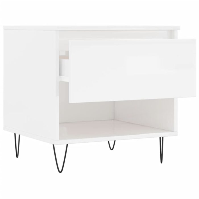 Tables basses 2 pcs blanc brillant 50x46x50cm bois d'ingénierie – Image 5