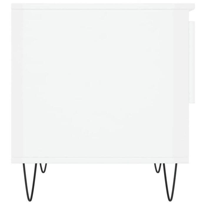 Tables basses 2 pcs blanc brillant 50x46x50cm bois d'ingénierie – Image 6