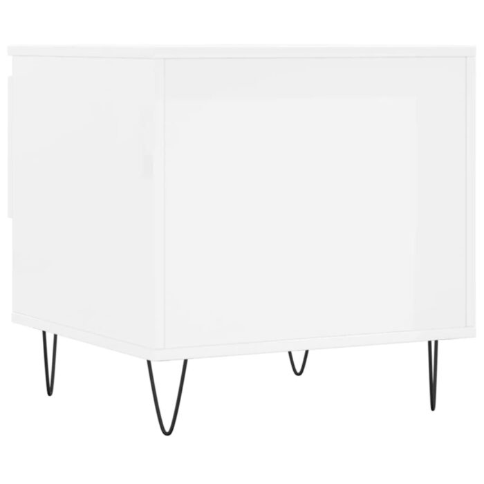 Tables basses 2 pcs blanc brillant 50x46x50cm bois d'ingénierie – Image 7