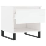 Tables basses 2 pcs blanc brillant 50x46x50cm bois d'ingénierie – Image 5