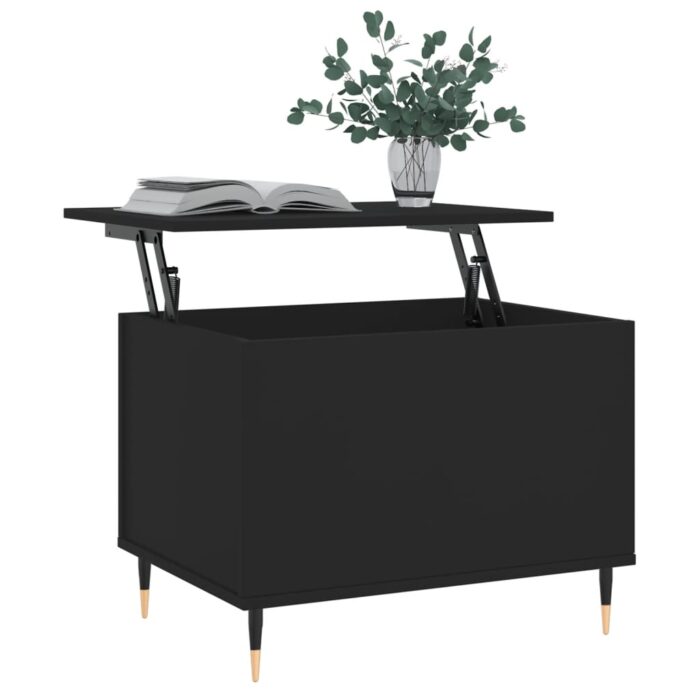 Table basse Noir 60x44,5x45 cm Bois d'ingénierie – Image 2