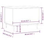 Table basse Noir 60x44,5x45 cm Bois d'ingénierie – Image 9