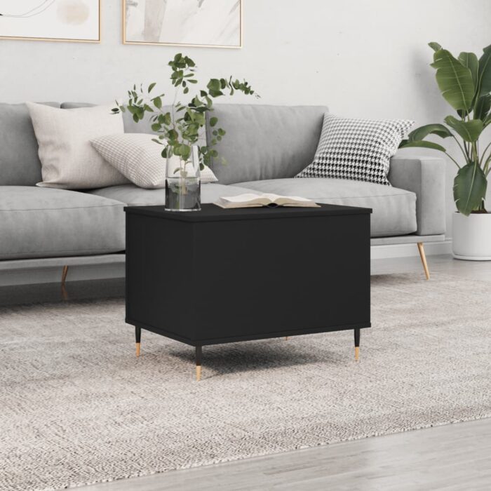 Table basse Noir 60x44,5x45 cm Bois d'ingénierie – Image 1