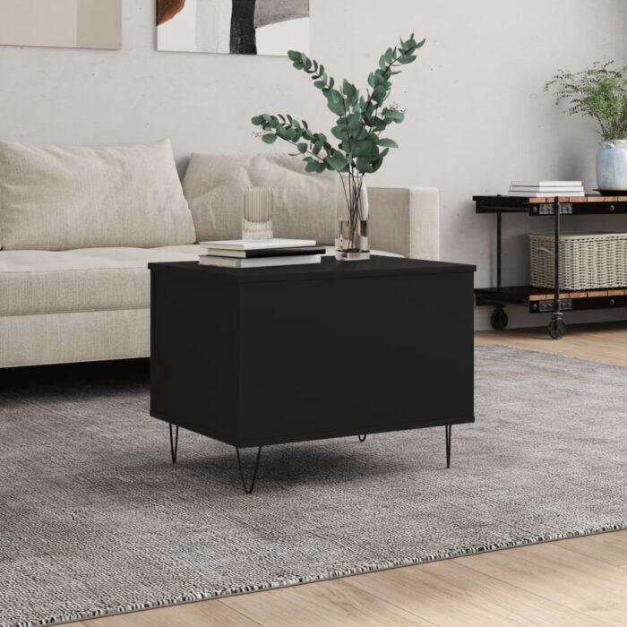 Table basse Noir 60x44,5x45 cm Bois d'ingénierie – Image 1