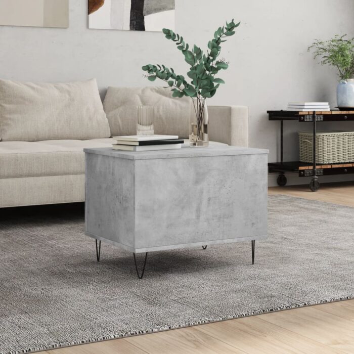 Table basse Gris béton 60x44,5x45 cm Bois d'ingénierie – Image 1
