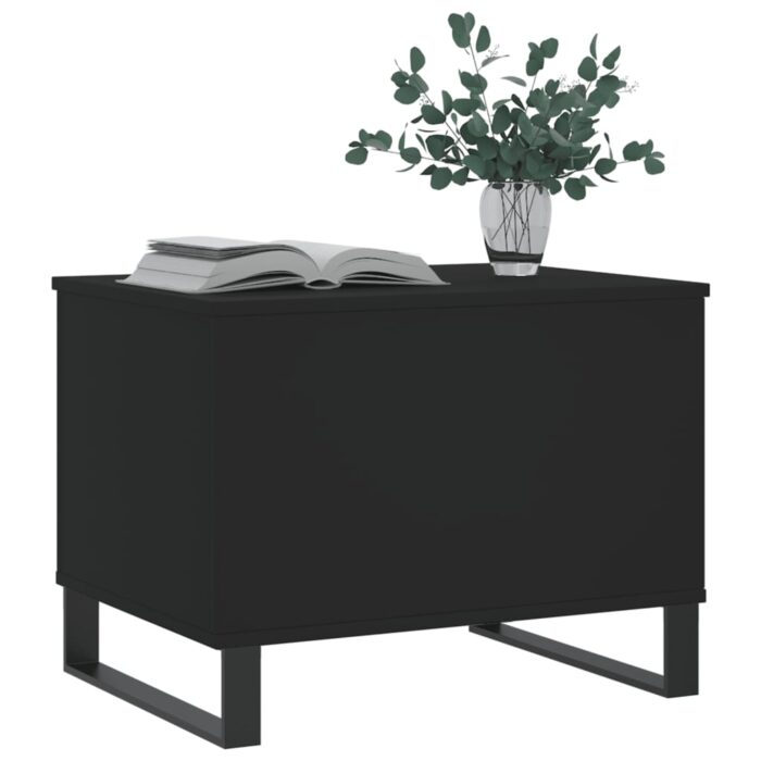 Table basse Noir 60x44,5x45 cm Bois d'ingénierie – Image 2