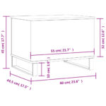 Table basse Noir 60x44,5x45 cm Bois d'ingénierie – Image 9