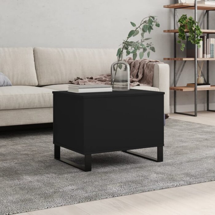 Table basse Noir 60x44,5x45 cm Bois d'ingénierie – Image 1