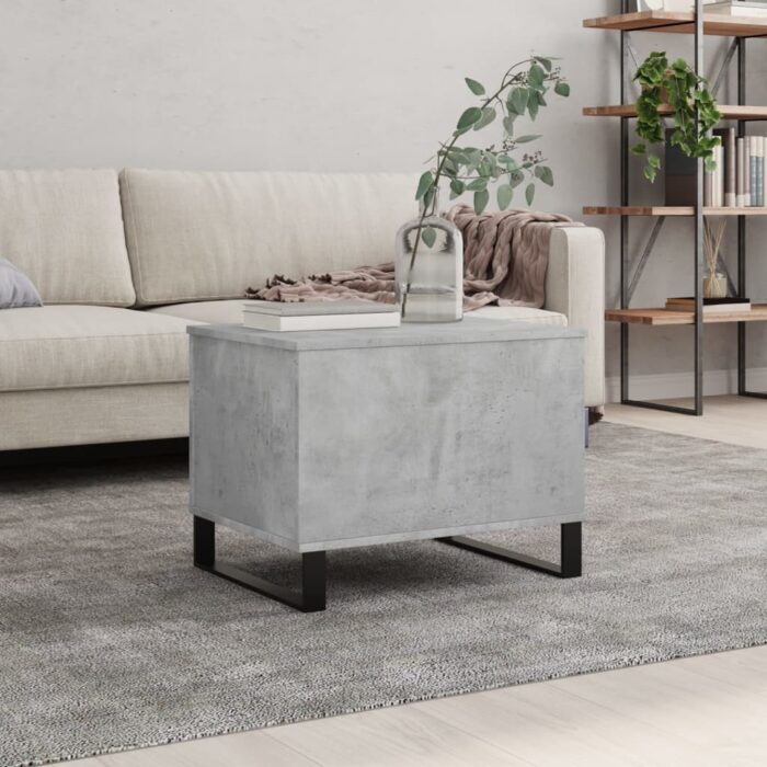 Table basse Gris béton 60x44,5x45 cm Bois d'ingénierie – Image 1