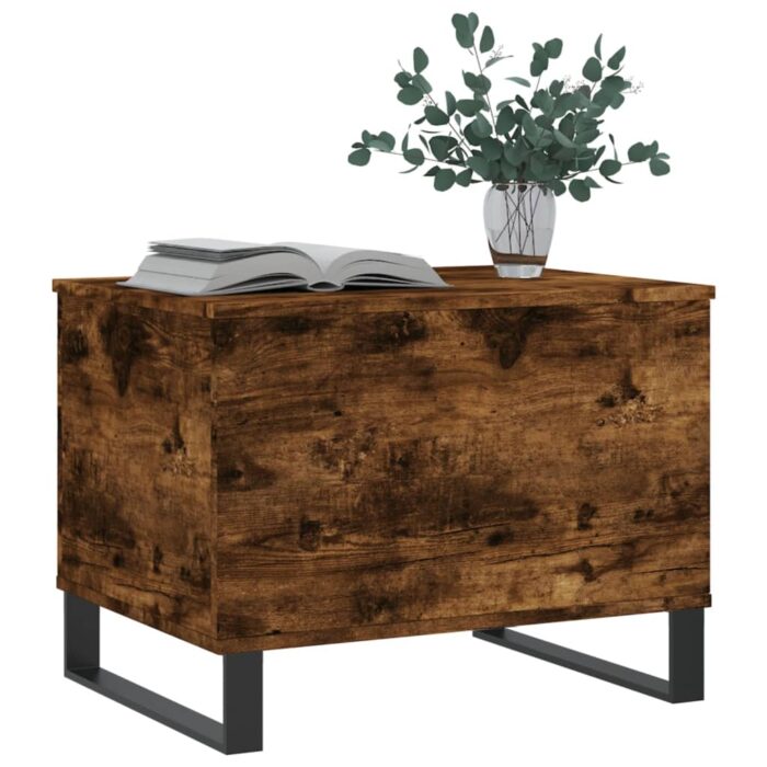 Table basse Chêne fumé 60x44,5x45 cm Bois d'ingénierie – Image 2