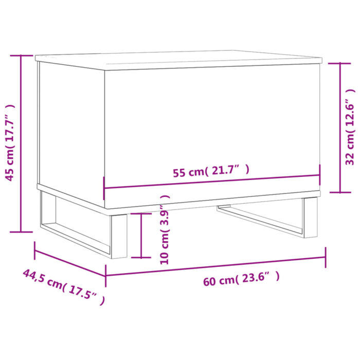Table basse Chêne fumé 60x44,5x45 cm Bois d'ingénierie – Image 9