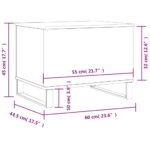 Table basse Sonoma gris 60x44,5x45 cm Bois d'ingénierie – Image 9