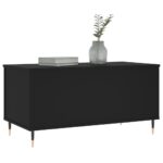 Table basse Noir 90x44,5x45 cm Bois d'ingénierie – Image 2