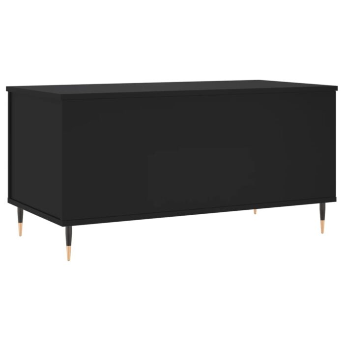 Table basse Noir 90x44,5x45 cm Bois d'ingénierie – Image 6