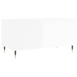 Table basse Blanc brillant 90x44,5x45 cm Bois d'ingénierie – Image 3