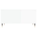 Table basse Blanc brillant 90x44,5x45 cm Bois d'ingénierie – Image 4