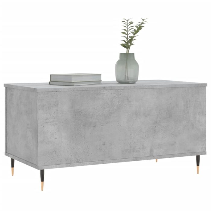 Table basse Gris béton 90x44,5x45 cm Bois d'ingénierie – Image 2