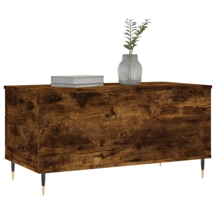 Table basse Chêne fumé 90x44,5x45 cm Bois d'ingénierie – Image 2