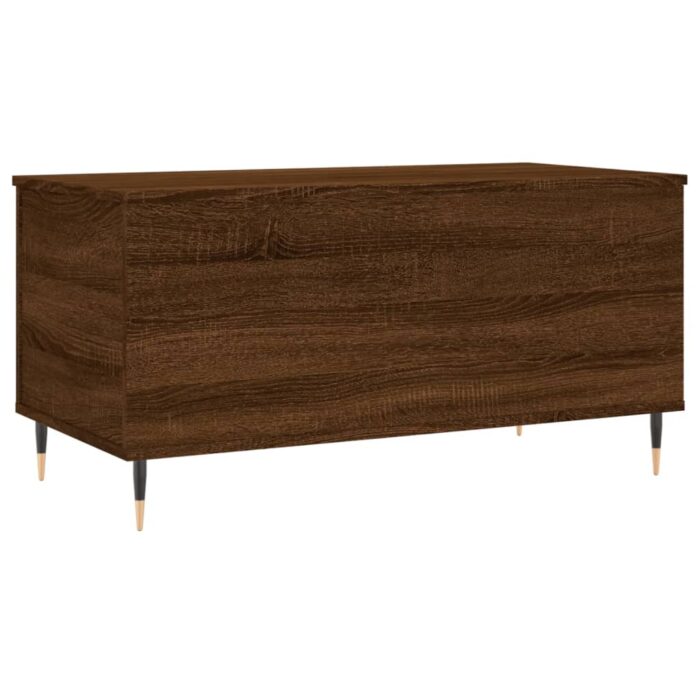 Table basse Chêne marron 90x44,5x45 cm Bois d'ingénierie – Image 6