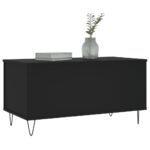Table basse Noir 90x44,5x45 cm Bois d'ingénierie – Image 2