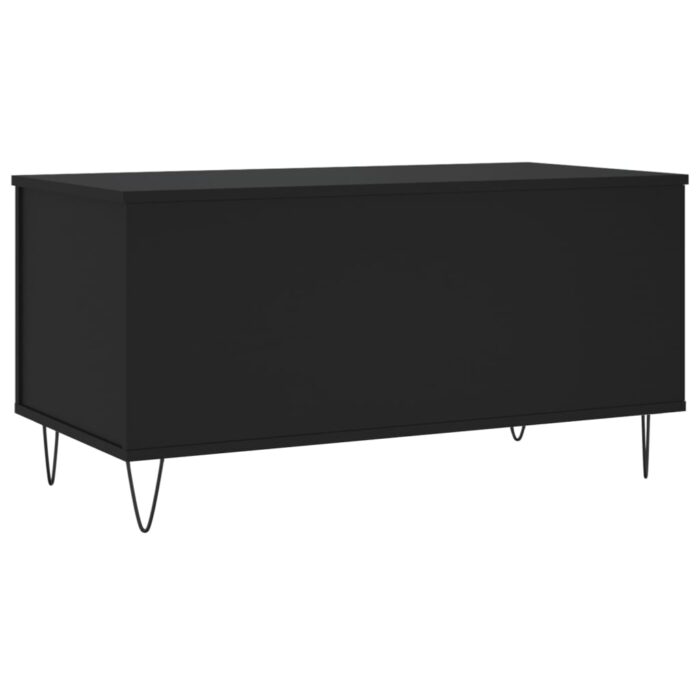 Table basse Noir 90x44,5x45 cm Bois d'ingénierie – Image 3
