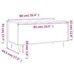 Table basse Noir 90x44,5x45 cm Bois d'ingénierie – Image 9